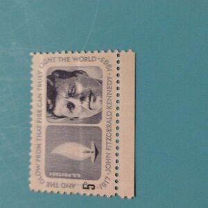 Vintage John F. Kennedy Memorial Stamp – Classic Portrait & Eternal Flame Design